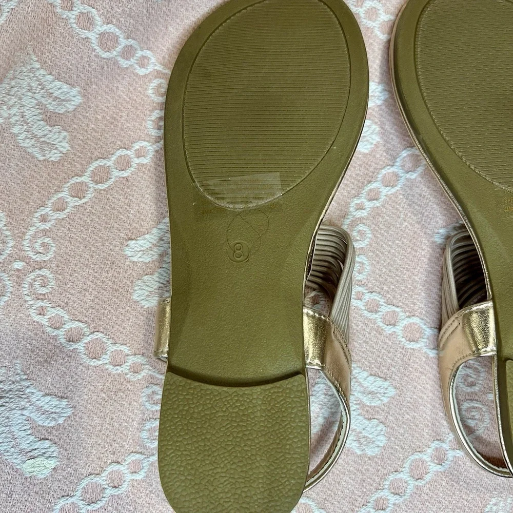 Dream Pairs Women's Golden Flat Sandals Open Toe Size 8 - Picture 9 of 10
